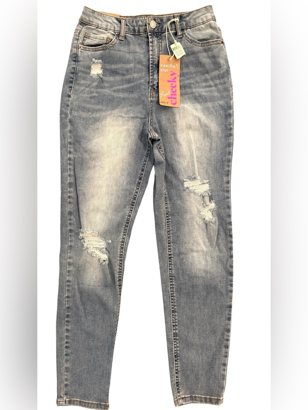 Vanilla Star Real Cheeky Sz 29”/9 Light Grey Super High Snug Hips Booty Hug NWT